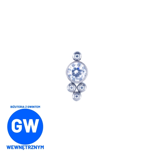 Okrągły kryształ z 4 kuleczkami - tytanowy ozdobny labret L250.jpg
