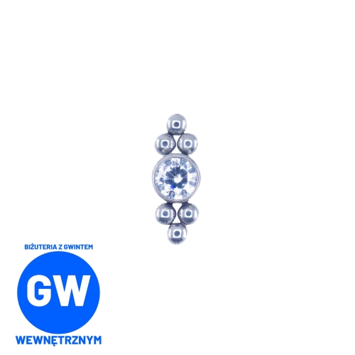 Tytanowy labret z 6 kulkami i centralną cyrkonią L251.jpg