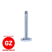 Tytanowy labret - pręt gwint zewnętrzny sztyft GZ