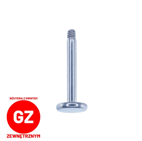 Tytanowy labret - pręt gwint zewnętrzny sztyft GZ