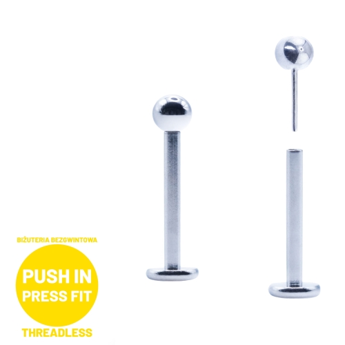 Tytanowy labret z kulką bezgwintowy PUSH IN biżuteria threadless .jpg