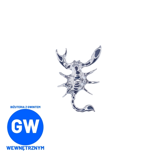 Skorpion znak zodiaku L267 - tytanowy ozdobny labret.jpg
