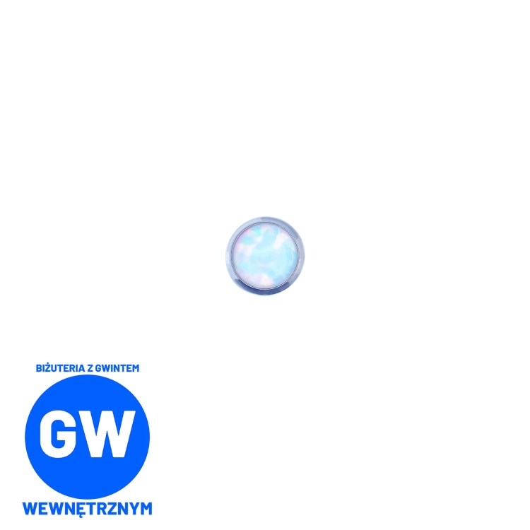 Biały Opal do dermala w tytanowej oprawie nakrętka dysk gwint 1,6 mm 3 4 5 mm