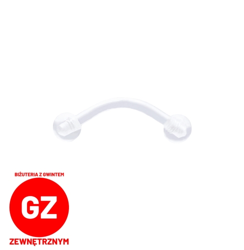 Banan z bioplastu plastikowy z akrylowymi plastikowymi kulkami - pręt gwint zewnętrzny bioplast plastik biżuteria pod rezonans kolczyk