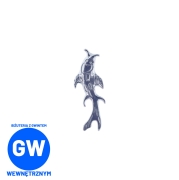 Rybka koi srebrny tytanowy labret do piercingu.jpg