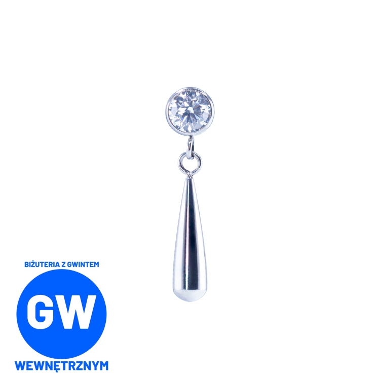 Labret z cyrkonią i tytanową zawieszką kropli teardrop L192.jpg