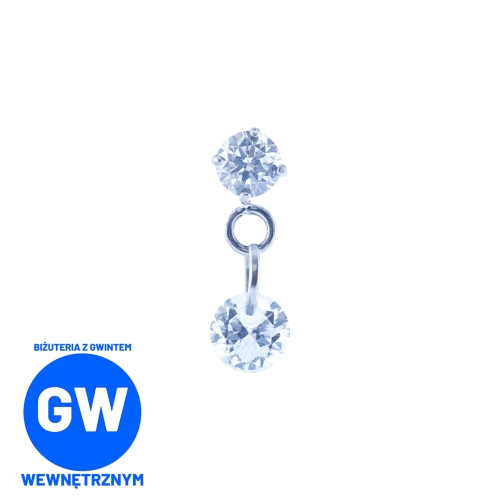 Labret z cyrkonią w szponach i wiszącym okrągłym kryształem kryształek.jpg