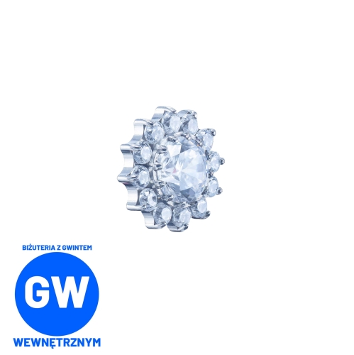 Kryształowa rozeta - tytanowy ozdobny labret  L174.jpg