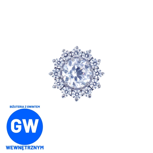 Kryształowa rozeta - tytanowy ozdobny labret  L174.jpg