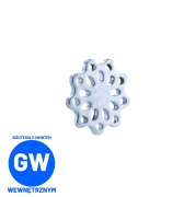 Płaska rozeta mandala - tytanowy ozdobny labret. Yoga medytacja kolczyk do piercingu stylizacji ucha..jpg