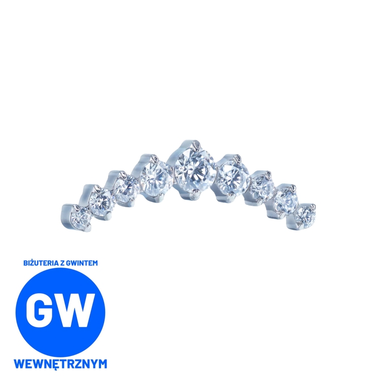 Cluster z 9 kryształami w szponach labret ozdobny   L206.jpg