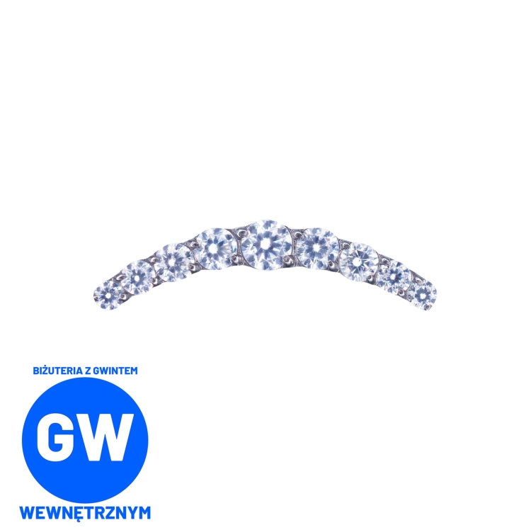 Cluster z 9 kryształami MAŁY - tytanowy ozdobny labret L058.jpg