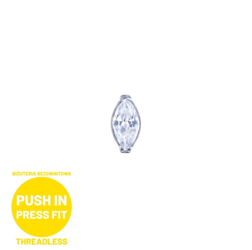 Drobna kryształowa łezka do prętów bezgwintowych PUSH IN BIAŁA.jpg