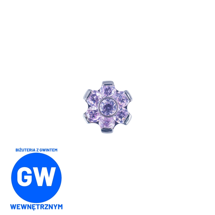 Kryształowy kwiatek różowy - tytanowy ozdobny labret.jpg