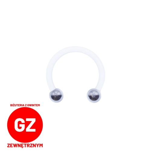 Podkowa z bioplastu plastikowa z tytanowymi kulkami - pręt gwint zewnętrzny bioplast plastik.jpg