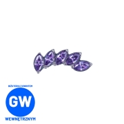 Cluster z fioletowymi kryształowymi łezkami łuk - tytanowy ozdobny labret .jpg