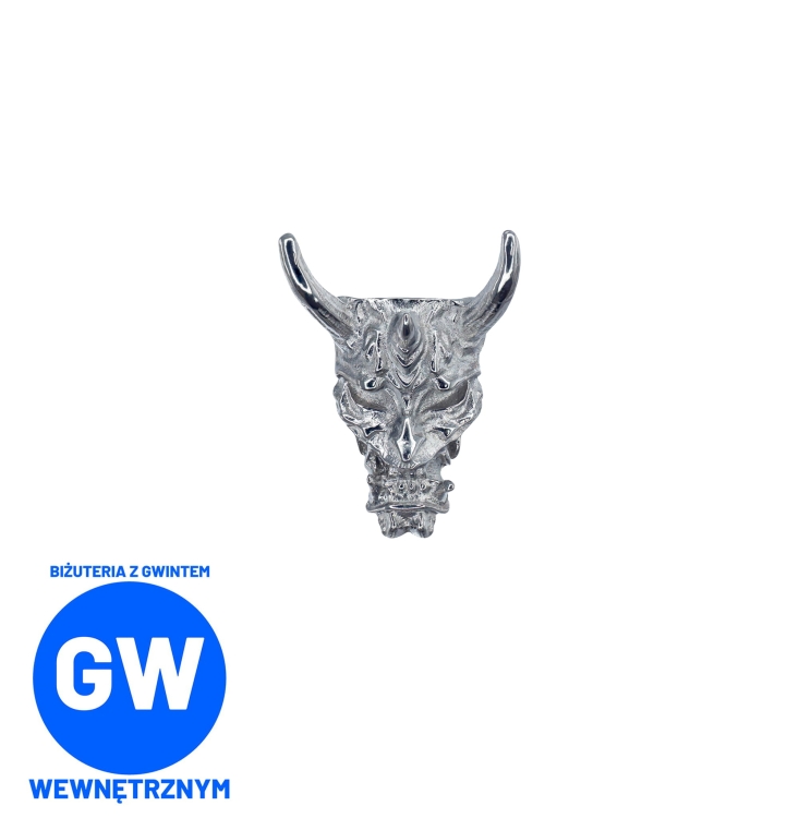 Realistyczna głowa diabła maska - tytanowy ozdobny labret L286.jpg