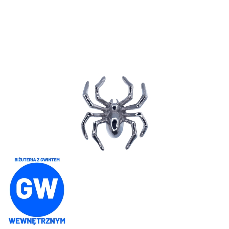 Realistyczny pająk - tytanowy ozdobny labret.jpg
