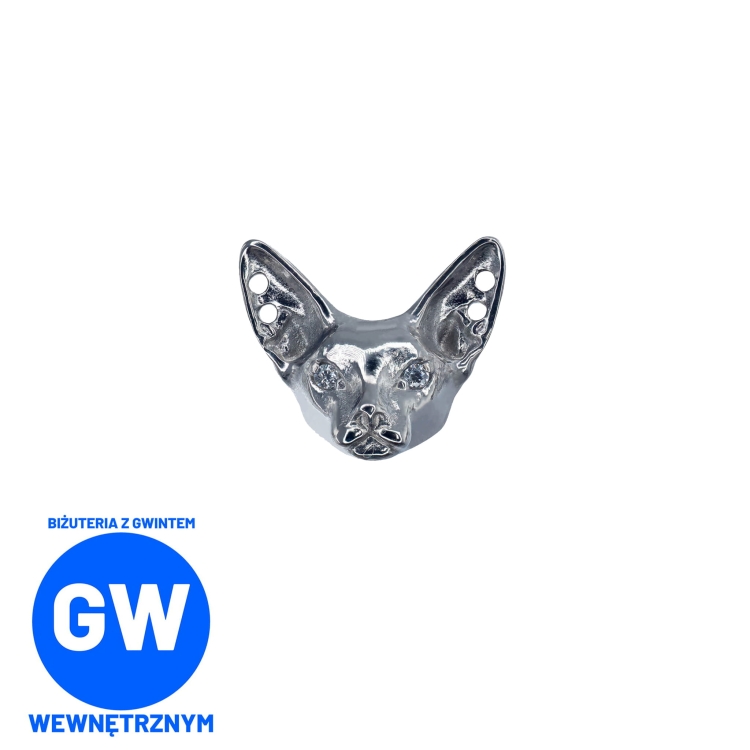Sfinks kot z kryształowymi oczami - tytanowy ozdobny labret.jpg