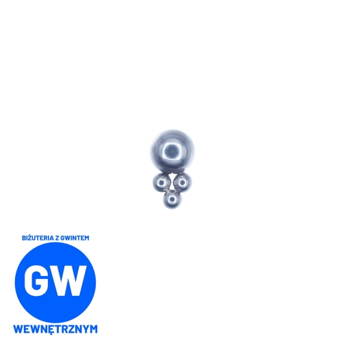 Kulka z 3 kuleczkami - tytanowy labret L002.jpg