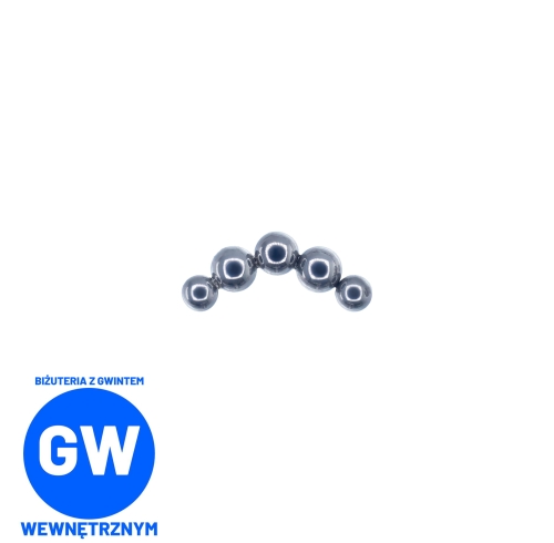 Łuk z 5 kuleczek - tytanowy labret L004.jpg