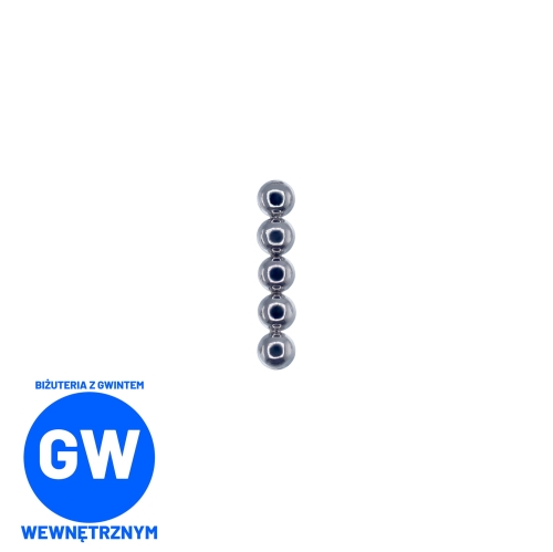 5 kuleczek w pionie/poziomie - tytanowy labret L009.jpg