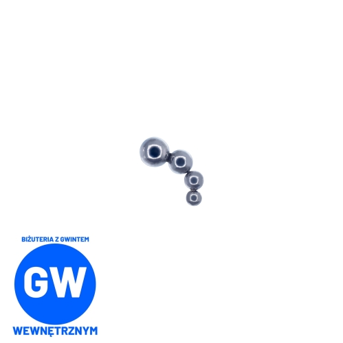 4 kuleczki w łuku - tytanowy labret L011.jpg