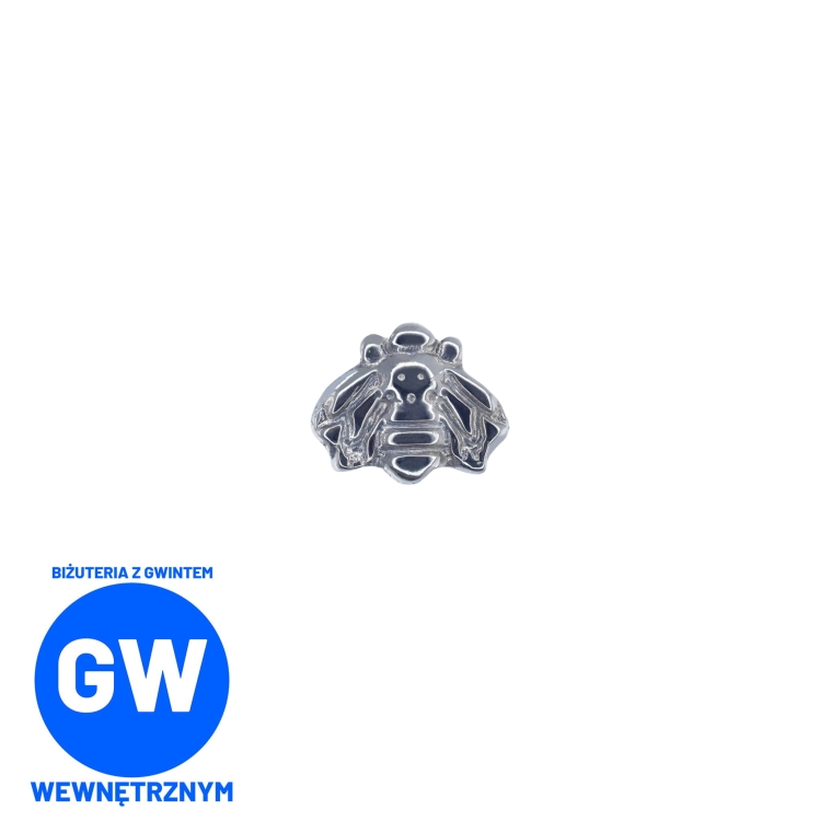 Mała pszczółka - tytanowy labret, kolczyk do piercingu ucha - helix, lobe L015.jpg