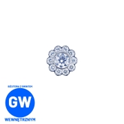 KRYSZTAŁOWY KWIAT PREMIUM GW, tytanowy labret kolczyk do piercingu ucha - flat, conch, upper lobe L026.jpg