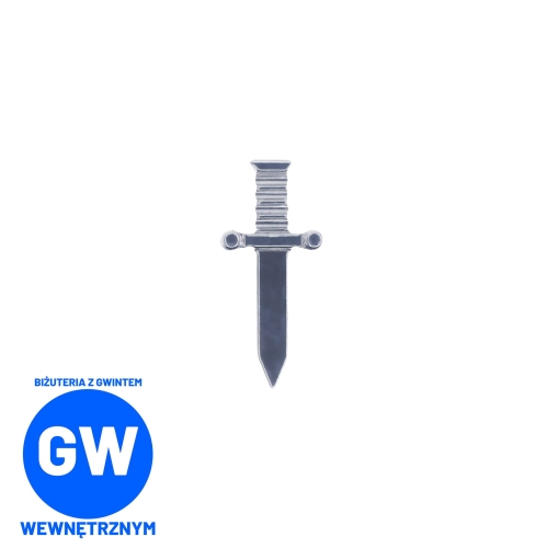 Sztylet miecz tytanowy ozdobny labret biżuteria kolczyk helix upper lobe L033.jpg