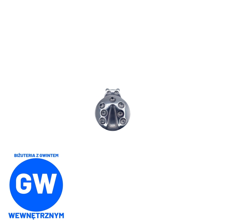 Biedronka - tytanowy ozdobny labret. Kolczyk do piercingu ucha upper lobe, helix, flat,  conch L037.jpg