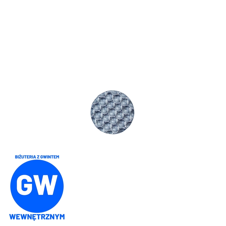 Młotkowany dysk / księżyc w pełni - tytanowy labret. Kolczyk idealny do piercingu ucha - upper lobe, helix, flat, tragus, conch L038.jpg