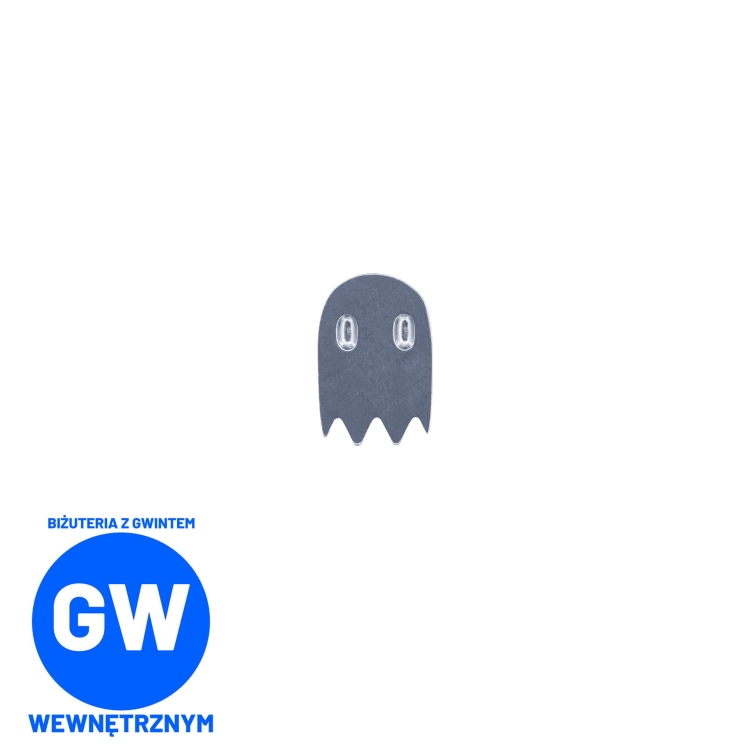 Duszek - tytanowy ozdobny labret. Kolczyk do piercingu ucha L043.jpg