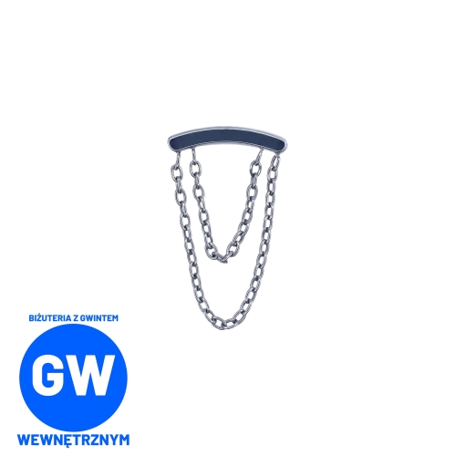 Zagięty labret z podwójnym łańcuszkiem hidden helix L212.jpg