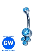 Niebieski kryształ do pępka z dodatkowymi trzema kryształami tytan N006.jpg