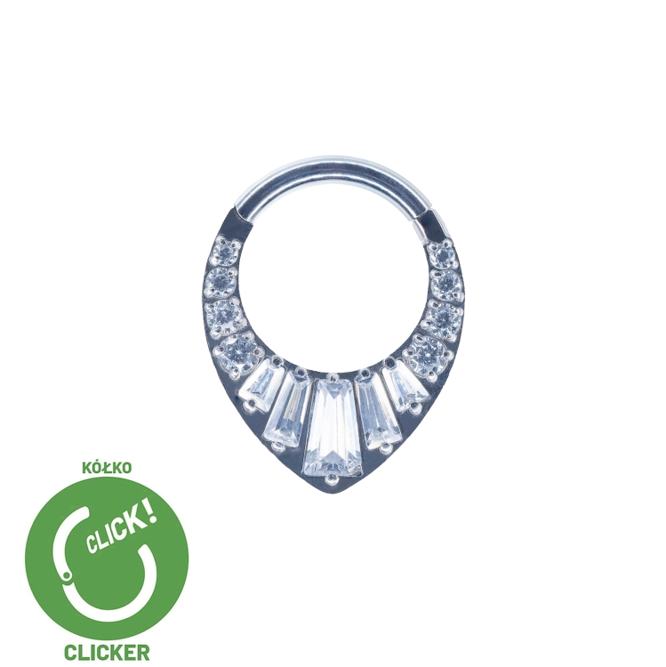 Clicker kółko z pionowymi kryształami tytan RF014.jpg