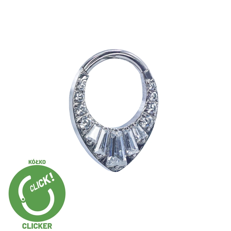 Clicker kółko z pionowymi kryształami tytan RF014.jpg