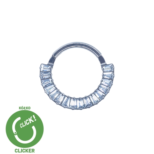 Kryształowe kółko clicker duże podłużne kryształy PREMIUM RF020