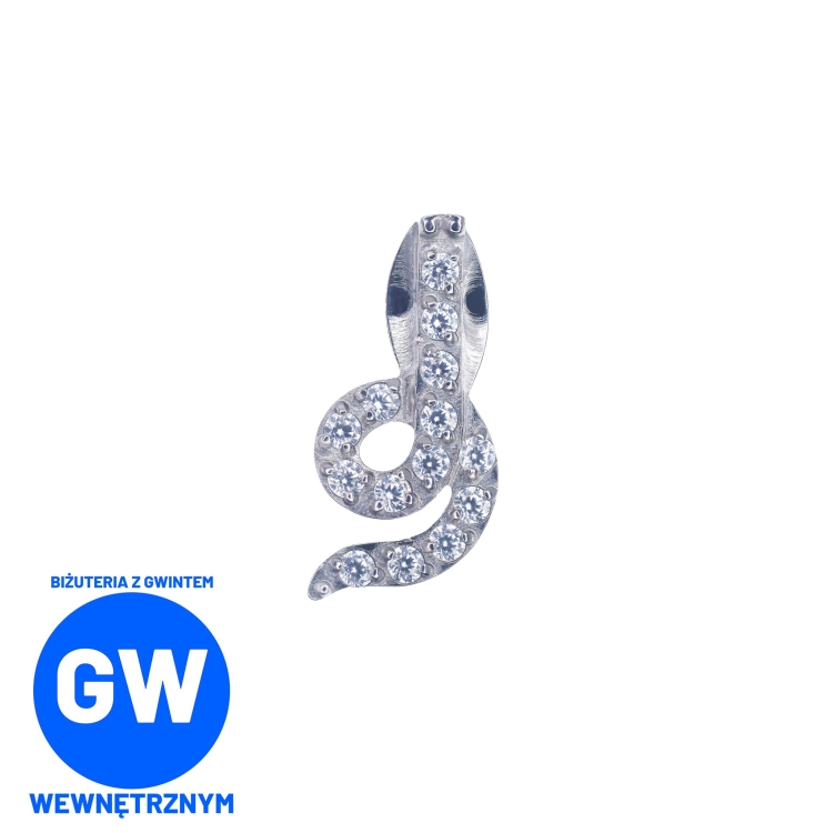 Kobra w kryształach tytanowy ozdobny labret wąż snake cobra biżuteria L135.jpg