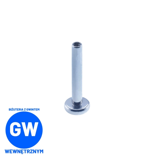 Tytanowy labret - pręt gwint wewnętrzny sztyft z małą stopką GW001a.jpg