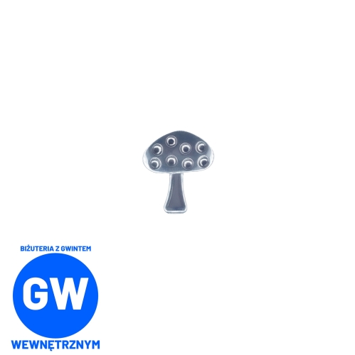 Grzyb muchomor mushroom - tytanowy labret L114.jpg