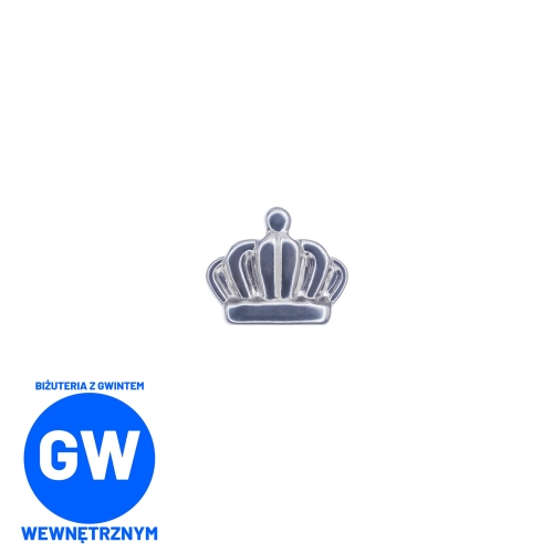 Korona tytanowy ozdobny labret do piercingu ucha L084.jpg