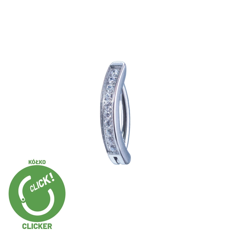 Clicker do pępka z kryształami tytanowy ozdobny zakrywający bliznę pełen N015.jpg