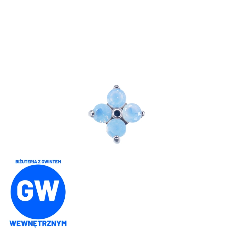 Kwiatek z 4 opalami - tytanowy labret ozdobny L276.jpg