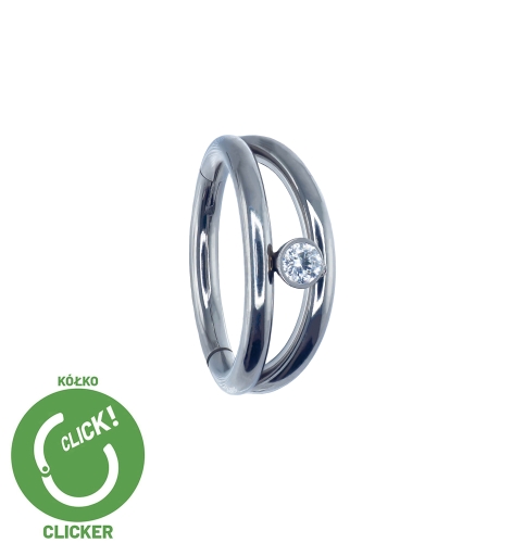 Clicker kółko podwójne rozchylone obręcze z cyrkonią pomiędzy - do helixa concha R043.jpg