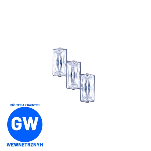 Tytanowy labret z 3 prostokątnymi cyrkoniami L235.jpg
