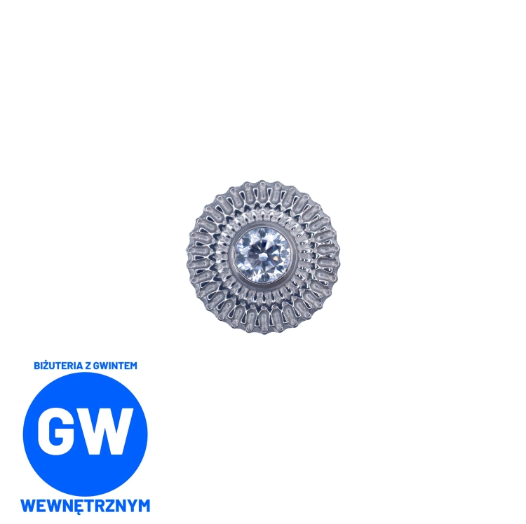 Cyrkonia w mocnej tytanowej oprawie - tytanowy ozdobny labret L284.jpg