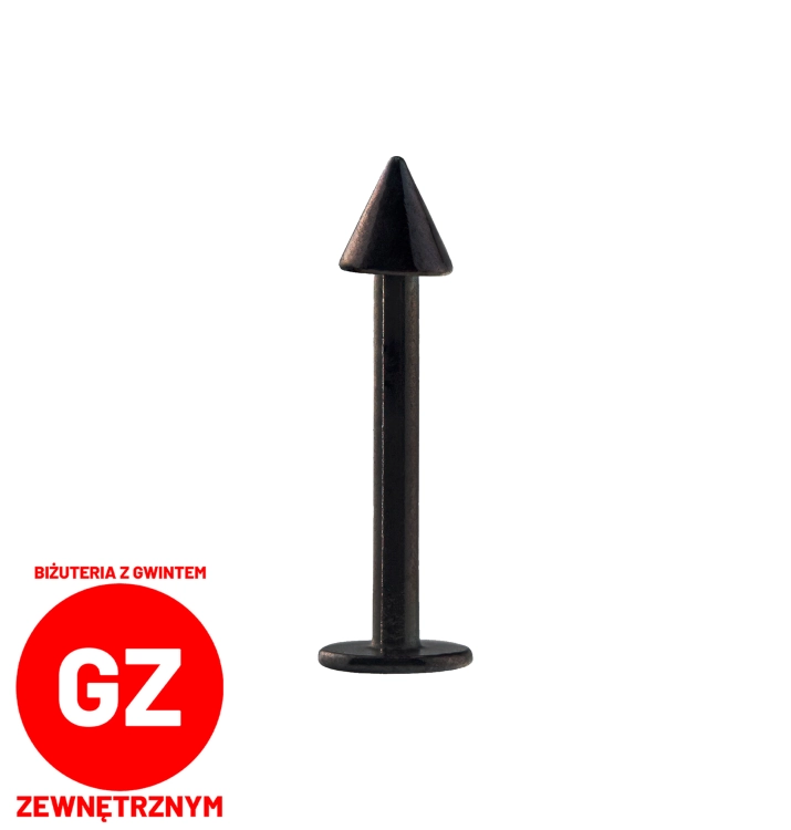 Czarny labret pręt z gwintem zewnętrznym ze stożkiem.jpg