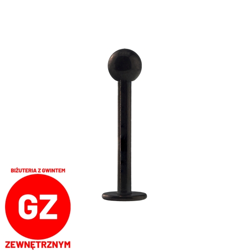 Czarny labret pręt z gwintem zewnętrznym z kulką PVD.jpg