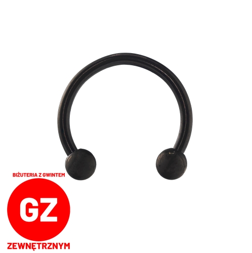 Czarna podkowa z kulkami - pręt gwint zewnętrzny powłoka PVD .jpg